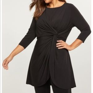 Black twist front tunic